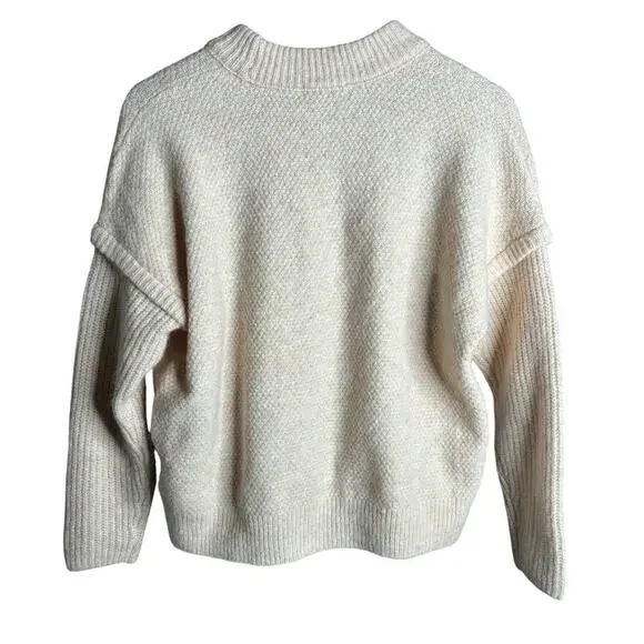 Madewell Havener Cable Knit Pullover Sweater Heather Powder Size S - Picture 6 of 9